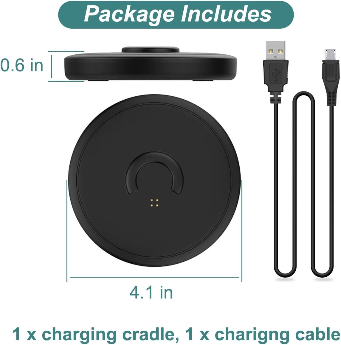 THRE Charging Cradle for Bose Soundlink Revolve/Revolve+/Revolve 2, Charger Cradle Dock with USB Cable for Bose Revolve Portable Speaker