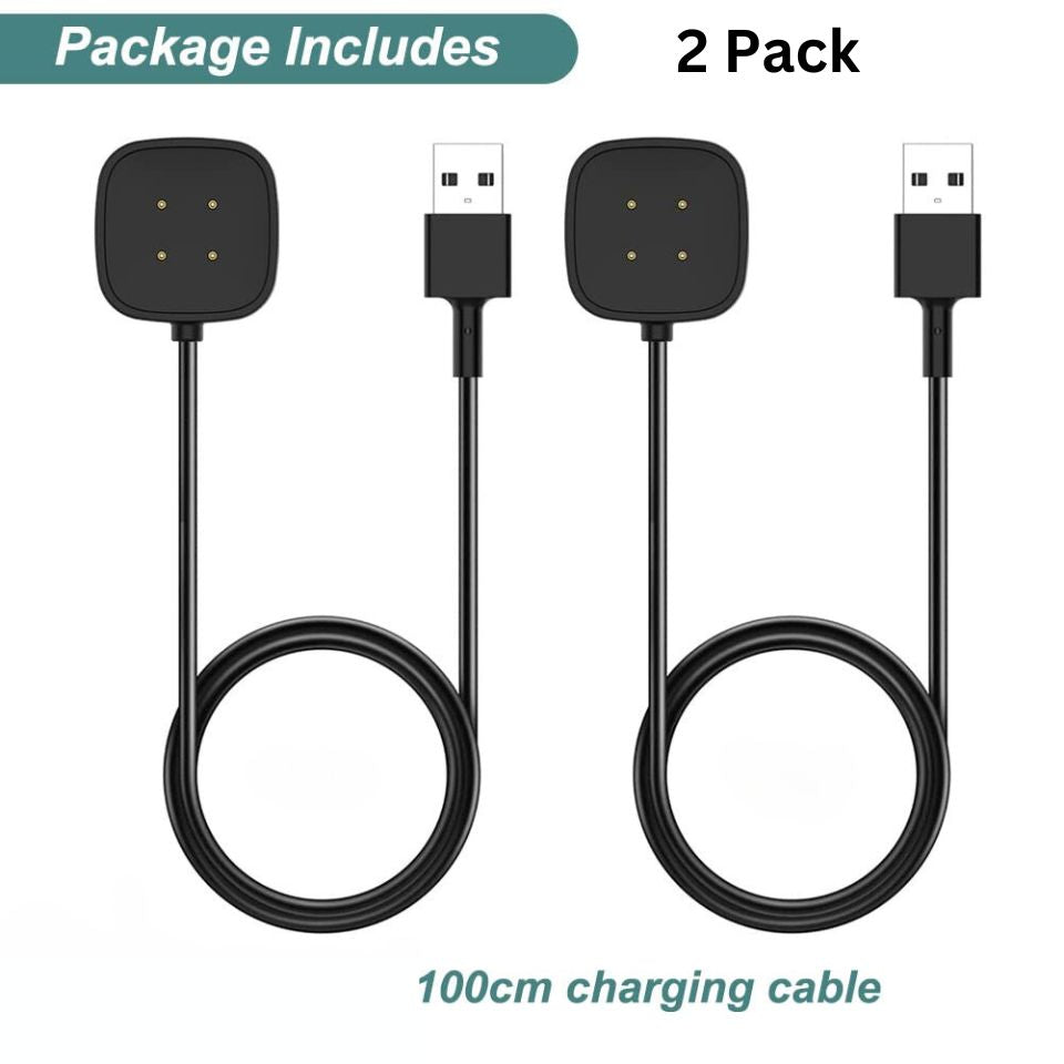 THRE 【2 Pack】For Versa 4 Sense 2 Versa 3 Sense Charger Charging Cable USB