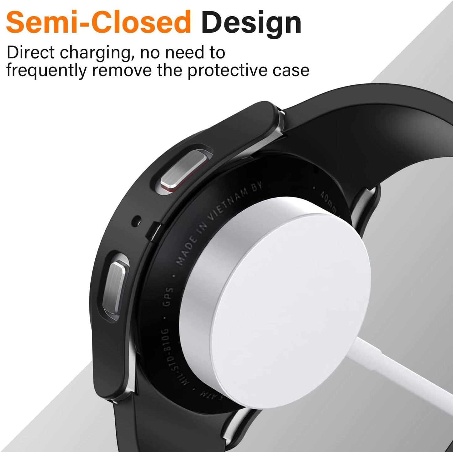 THRE【2 Pack 】For Samsung Galaxy Watch 6 Tempered Glass Screen Protector Case Cover