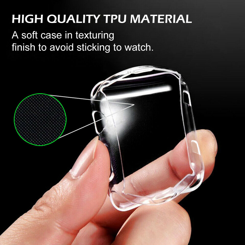 THRE 〖2 Pack 〗For Apple Watch Screen Protector 10 9 8 ultra 2 7 6 5 4 49 46 45 40 41 42 44 38 42mm TPU Case Cover